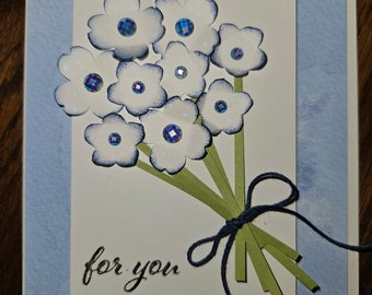 Stampin Up Kartenset ""for you"" Blumenstrauß blau"