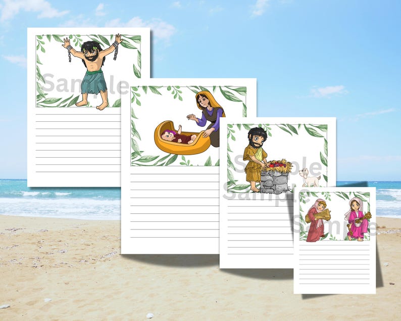 Bible Characters Printable Stationary Stationary Bundle, Christian ...