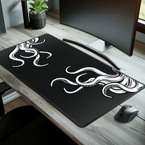Kraken Tentacles Desk Mat, Premium Quality Smooth Mouse Pad, Octopus Sea Monster Deskmat, Large Gaming Mousepad, Aesthetic Gift for Gamer