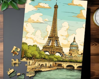 Eiffel Tower Jigsaw Puzzle: Paris Cityscape Art, Family Fun (500/1000 Pieces)