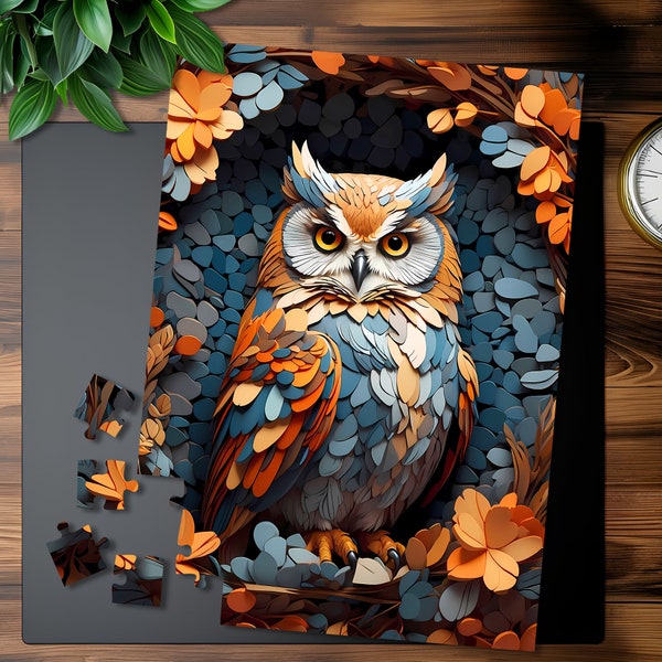 Owl Puzzle, 1000 Piece Jigsaw Puzzle, Gift for Owl Lovers, Family Activity, Owl Lover Gift, Bird Jigsaw Puzzle, Puzzle Gift