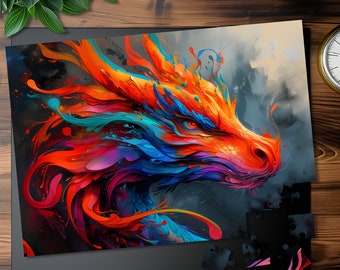 Colorful Fantasy Dragon Jigsaw Puzzle: 1000+ Piece Adult Puzzle