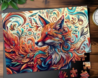 Abstract Fox Jigsaw Puzzle: Unique Art Gift, Family Fun (1014 Piece)