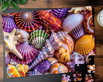 Seashells Jigsaw Puzzle: Coastal Nautical Theme, Adult Puzzle