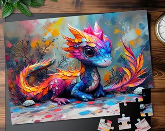 Fantasy Dragon Jigsaw Puzzle: Mystical Oil Painting, 100-1000 Piece