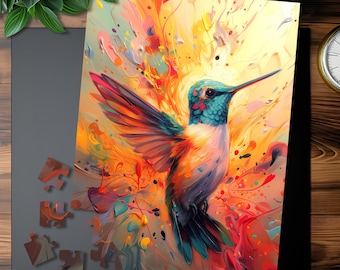 Hummingbird Jigsaw Puzzle: Colorful Bird Lover Gift, 1000+ Pieces