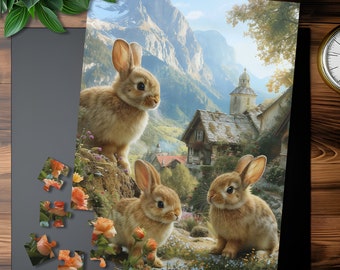 Bunny Jigsaw Puzzle: Vibrant Animal Puzzle for Adults & Kids