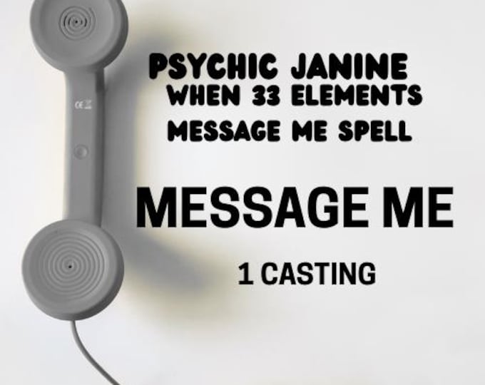 Janine 33 Elements Message Me Spell For Your Future For One Specific Person