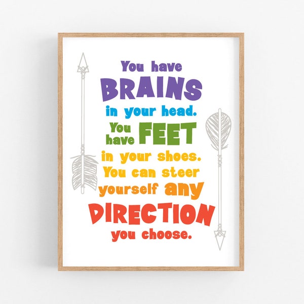 Motivational quote for kids in rainbow colors, large inspirational poster for children, playroom wall art print, digital file DOWNLOAD