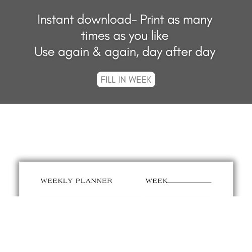 Weekly To-do List Printable, Instant Download, Simple Weekly Planner ...