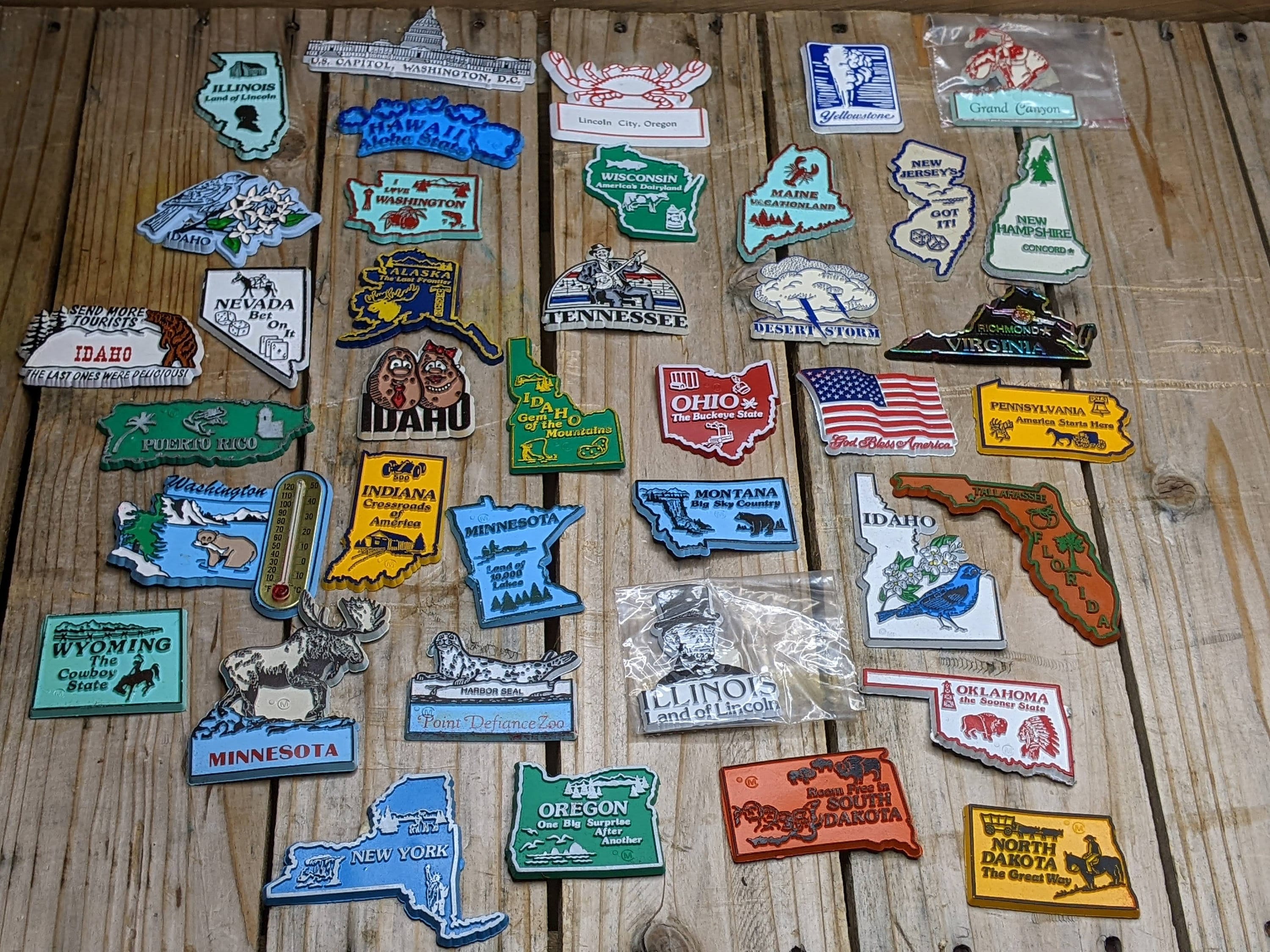 Your Choice Vintage 1980's State Refrigerator Souvenir Rubber Fridge Made in