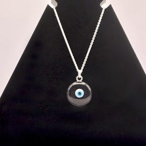 Evil Eye Necklace - Handmade Sterling Silver, Dainty and Protective - Unique Gift for Her