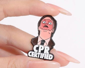 CPR Certified (Dwight Schrute from The Office), Enamel Pin