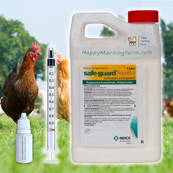 Safe-Guard AquaSol, 9 ml (Treats 800+Lbs Chickens)