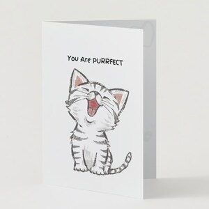 Cute Kitten Valentine&#39;s Day Card (5&quot; by 7&quot;)