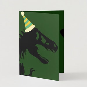 Cartão de aniversário T-Rex (5" por 7")