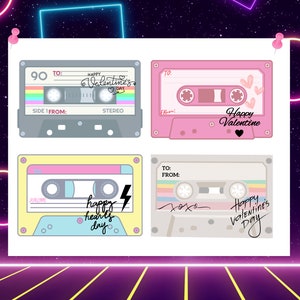 Retro 80er Jahre Musikkassette Valentinstag Karten