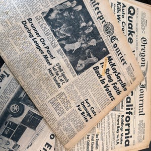 1/4 di libbra di giornali d'epoca, carta degli anni '20-'50 / carta da giornale d'epoca / stampa di giornale invecchiata e ingiallita per scrapbooking, diari, cornici