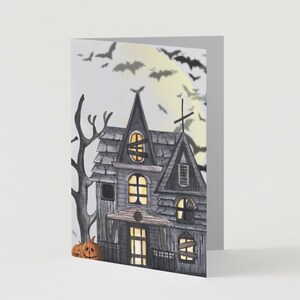 Have a spooktacular Halloween Haunted House Ghost Card (5&quot; by 7&quot;)