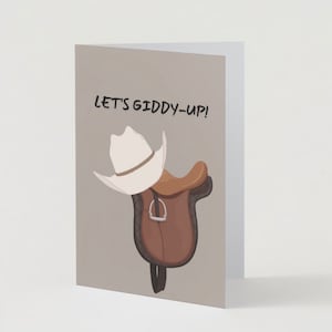 Cartão de aniversário Giddy-Up Cowboy (5" por 7")
