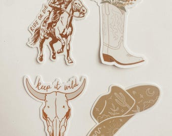 Western Sticker Bundle, Waterproof Vinyl Decals
