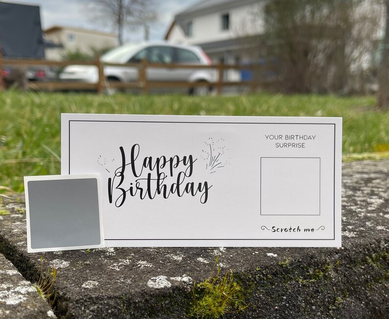 Geburtstagskarte mit Rubbelfeld Geschenk zum selber beschriften und personalisieren zum Geburtstag als personalisiertes Geburtstagsgeschenk Bild 2