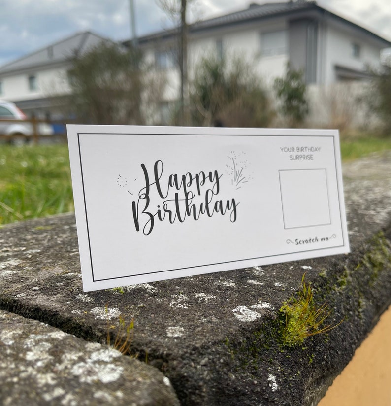 Geburtstagskarte mit Rubbelfeld Geschenk zum selber beschriften und personalisieren zum Geburtstag als personalisiertes Geburtstagsgeschenk Bild 6