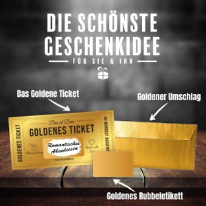 Exklusives Golden Ticket selber beschriften mit goldenem Rubbellos, Geschenk, Geburtstag, Muttertag, Valentinstag, Ostern, Rubbelkarte Bild 8