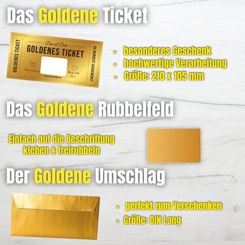 Golden Ticket exclusif, étiquetez-le vous-même avec une carte à gratter dorée, cadeau, anniversaire, fête des mères, Saint-Valentin, Pâques, carte à gratter image 7