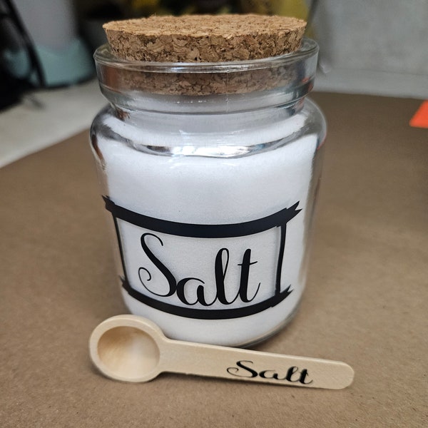 Glass Salt Container with Spoon