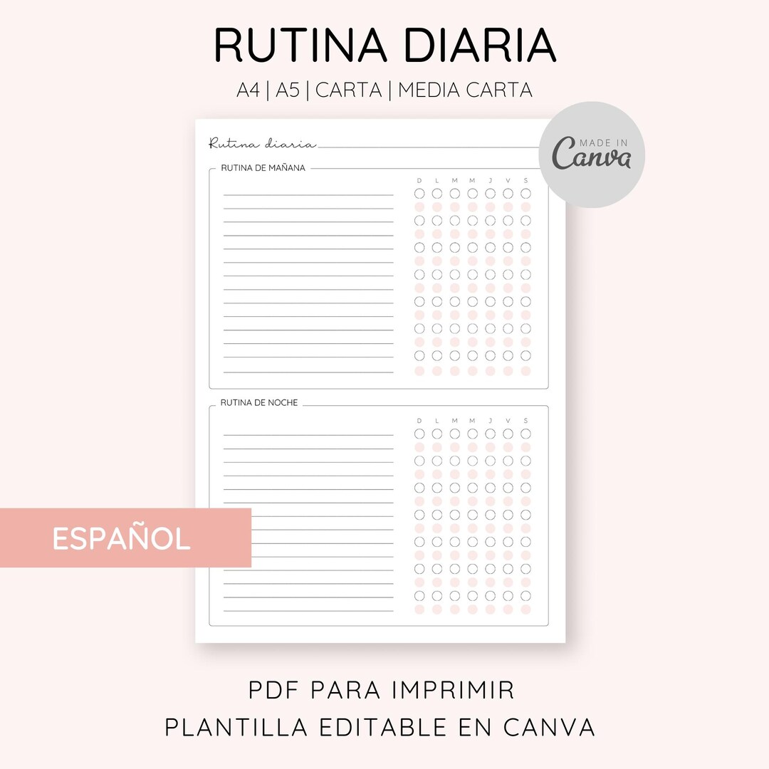 Spanish Morning Routine Drawings Daily Routine Planner in Spanish | Morning & Night Routine | Routine ...