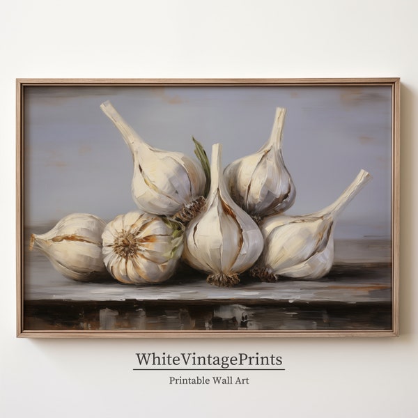 Printable Still life Garlic wall art | Digital download