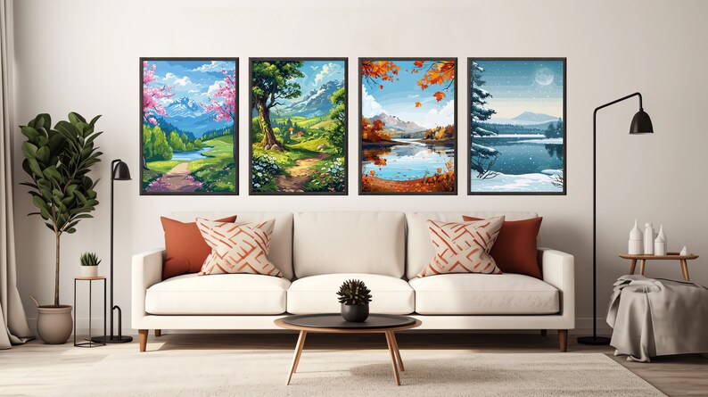The Four Season - Set of 4 | Vector Art 2 | Home Decor | Spring ...
