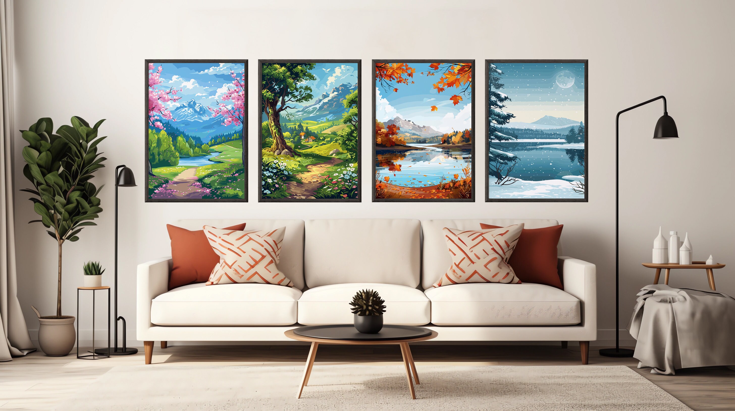 The Four Season - Set of 4 | Vector Art 2 | Home Decor | Spring ...