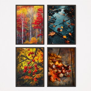 The Autumn Seasons  - Set Of 4 Illustration | Home decor | Autumn Prints | Download Printable | Wall Art, Instant Download, The Four Seasons