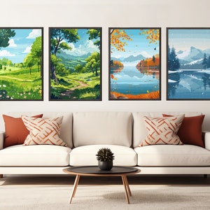 The Four Season - Set of 4 | Vector Art 1 | Home Decor | Spring ...