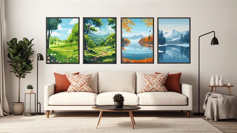 The Four Season - Set of 4 | Vector Art 1 | Home Decor | Spring ...