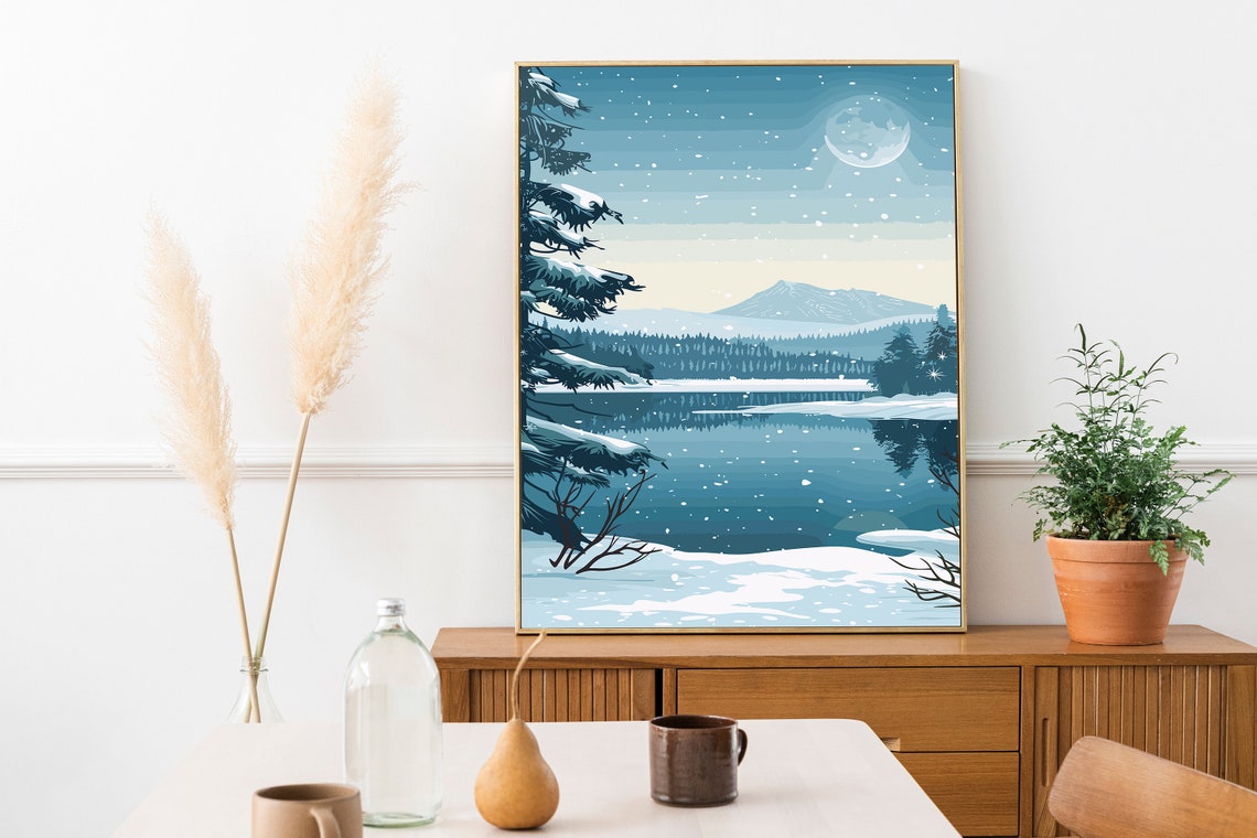 The Four Season Set of 4 Vector Art 2 Home Decor Spring Summer Autumn ...