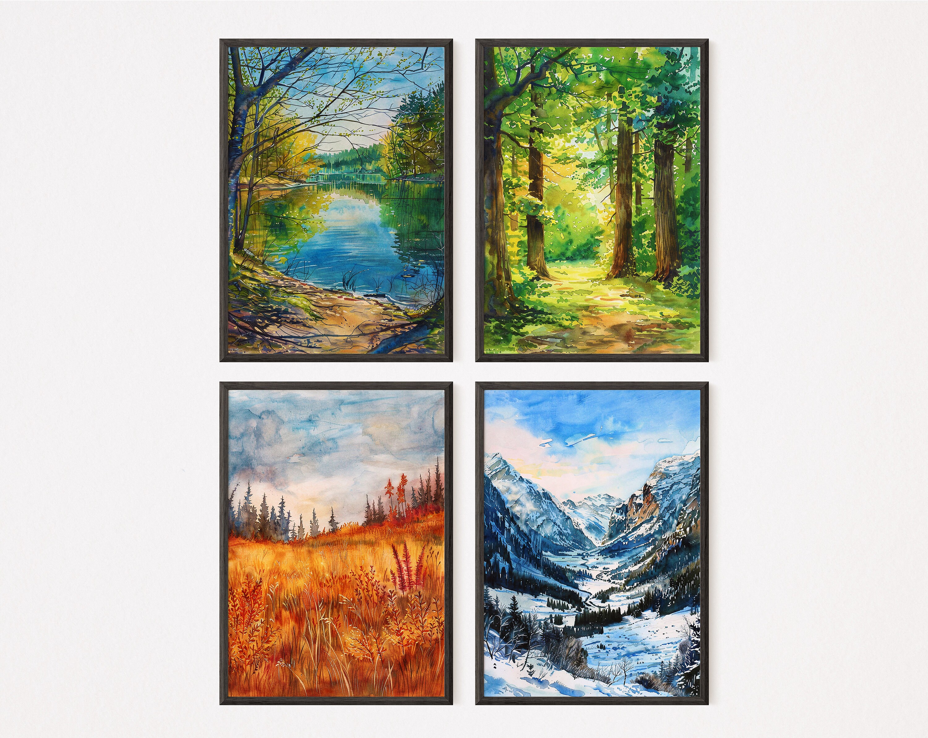 The Echoes - Four Seasons - Watercolor Prints | Set of 4 | Seasons ...