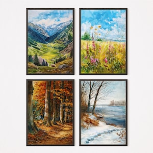 Die Odyssee - Die Jahreszeiten - Aquarell Drucke | 4er-Set | Jahreszeiten Druck | FineArt Drucke | Sofortdownload | Wohnkultur | Naturkunst