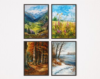 The Ethernal - Four Seasons - Watercolor Prints | Set of 4 | Seasons ...