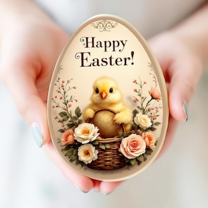 20 PNG | Ostern Küken Clipart | Blumen Osterei Sublimation PNG | Retro Shabby Chic druckbare Kunst für DIY Handwerk & Dekor