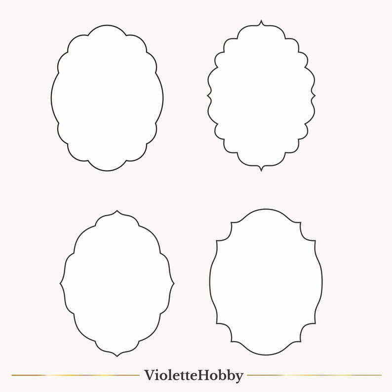 Elegant Oval Cookie Cutter Set: 3D Printed Frames (28 STL Files Digital Download image 5