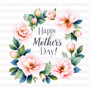 Mother’s Day Clipart Bundle | Watercolor Floral PNG | Happy Mother's ...