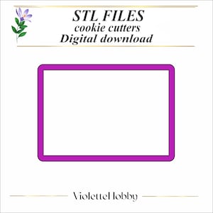 May include: A digital download of STL files for cookie cutters. The text "STL FILES cookie cutters Digital download" is displayed in black text on a white background. The background is bordered by a gold frame.