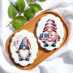 Les gnomes du 4 juillet PNG | Clipart Gnome patriotique | Téléchargement numérique de la fête de l'indépendance des États-Unis | Sublimation de feux d'artifice PNG