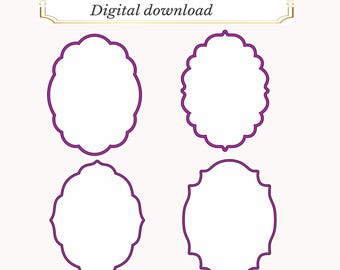 Elegant Oval Cookie Cutter Set: 3D Printed Frames (28 STL Files Digital Download