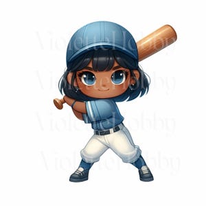 Paquete de imágenes prediseñadas de béisbol: conjunto de imágenes PNG de descarga digital para álbumes de recortes, invitaciones y manualidades con temática deportiva/15 PNG/uso comercial