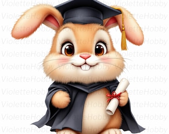 Clipart zwierząt ukończenia szkoły PNG | Uroczy zwierzęcy klipart czapki ukończenia szkoły | Klasa 2025 | Cyfrowe pobieranie PNG | Sztuka ukończenia szkoły w przedszkolu