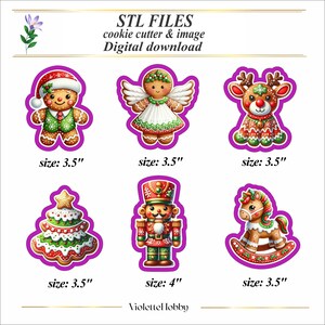 Archivos STL de cortadores de galletas navideñas: Pan de jengibre, ángel y reno (descarga digital)